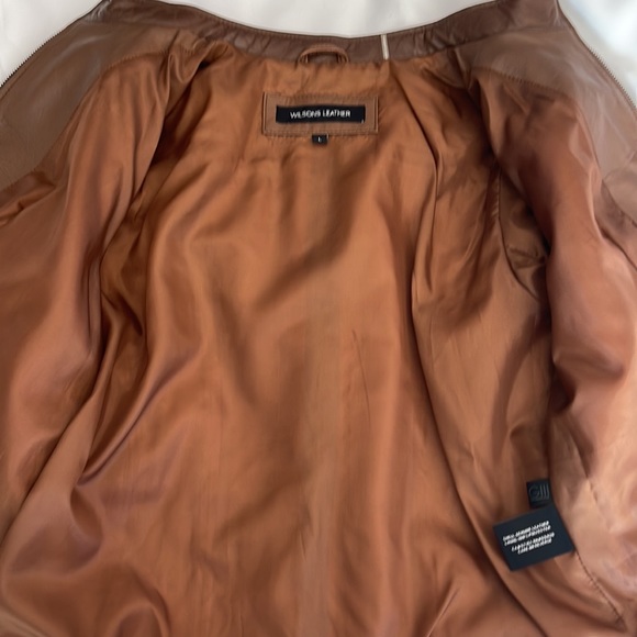 NWT Brown camel color Wilson leather jacket Size L. - Picture 4 of 11